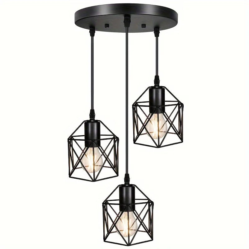 Vintage Black Pendant Lamp with Three Lights for Modern Spaces - Smarsty