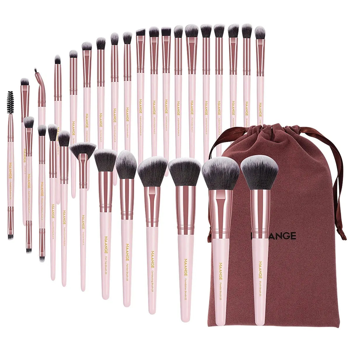 MAANGE 30 Piece Professional Makeup Brush Set with Bag - Smarsty