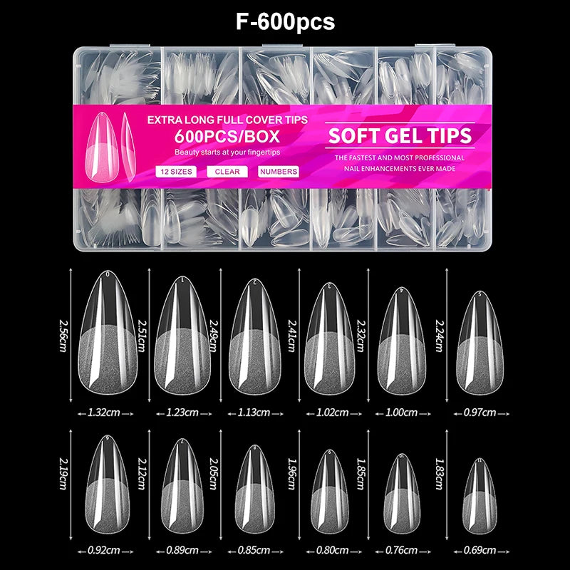Luxury Soft Gel False Nail Tips for Elegant Manicure - Smarsty
