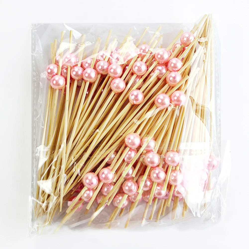 Wedding Pearl Wooden Skewers for Party Snacks - Smarsty