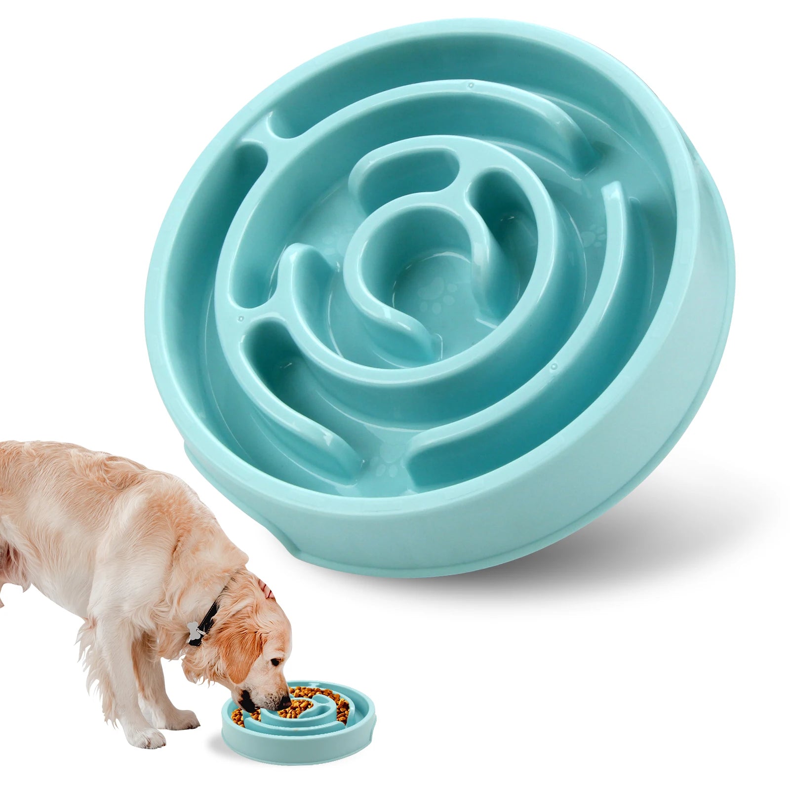 Pet Dog Slow Feeder Bowl Anti-Gulping Design for Healthy Eating - Smarsty