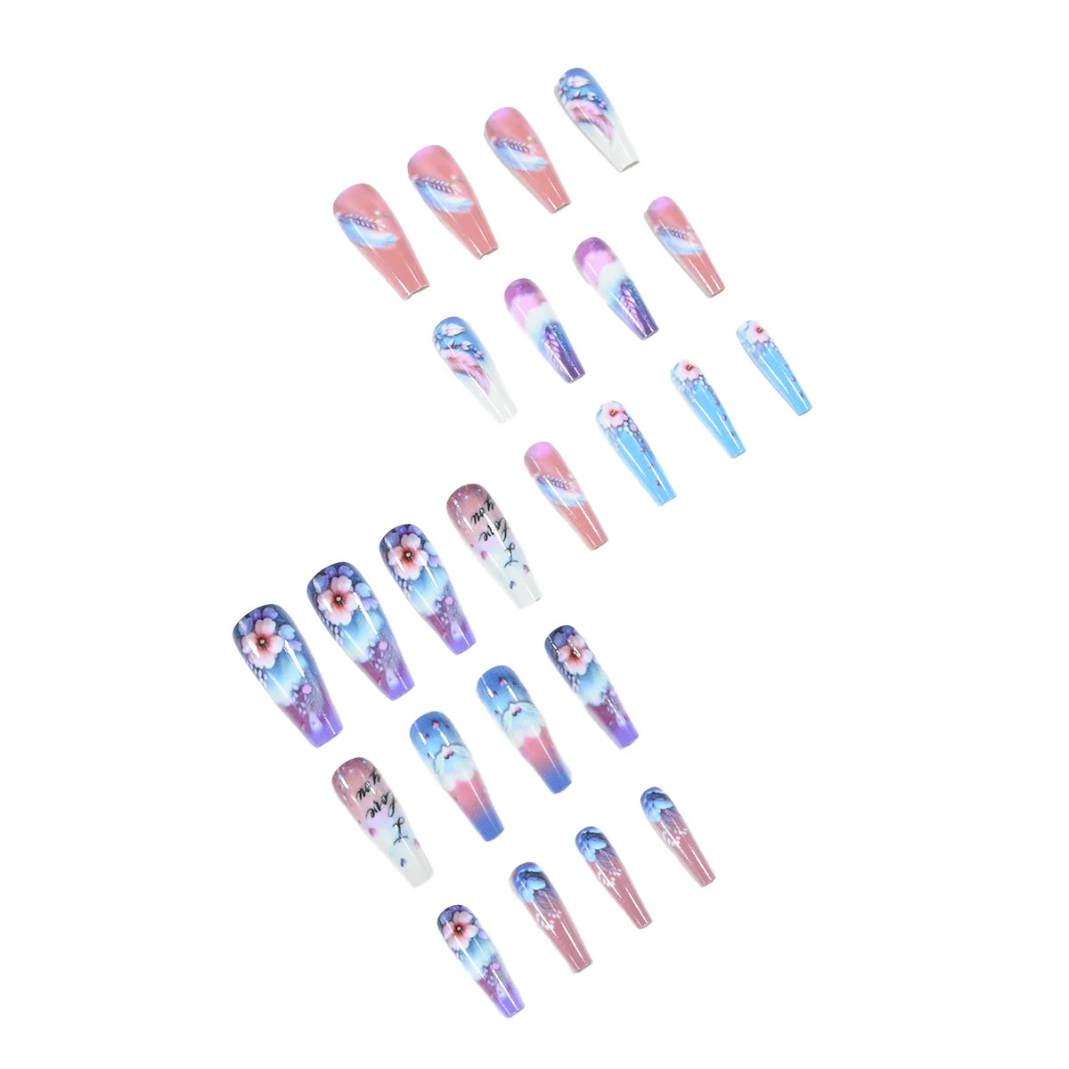 Extra Long Stiletto Black Fake Nails 24PCS Full Cover - Smarsty