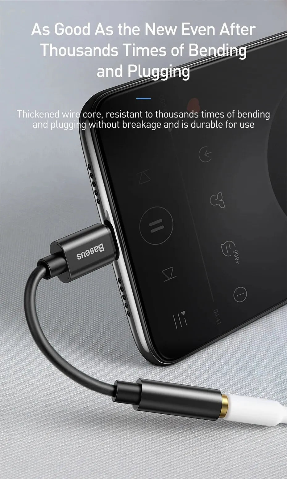 Baseus Type C to 3.5mm Audio Adapter for Headphones - Smarsty