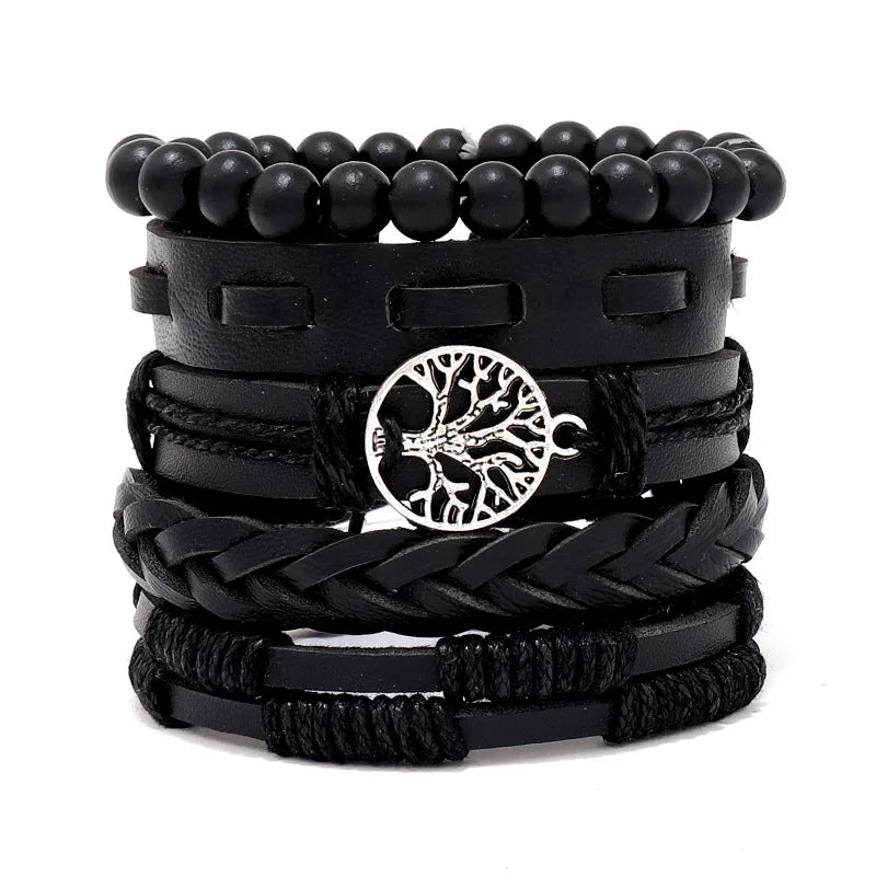Viking Leather Bracelet For Men Adjustable Skull Design - Smarsty