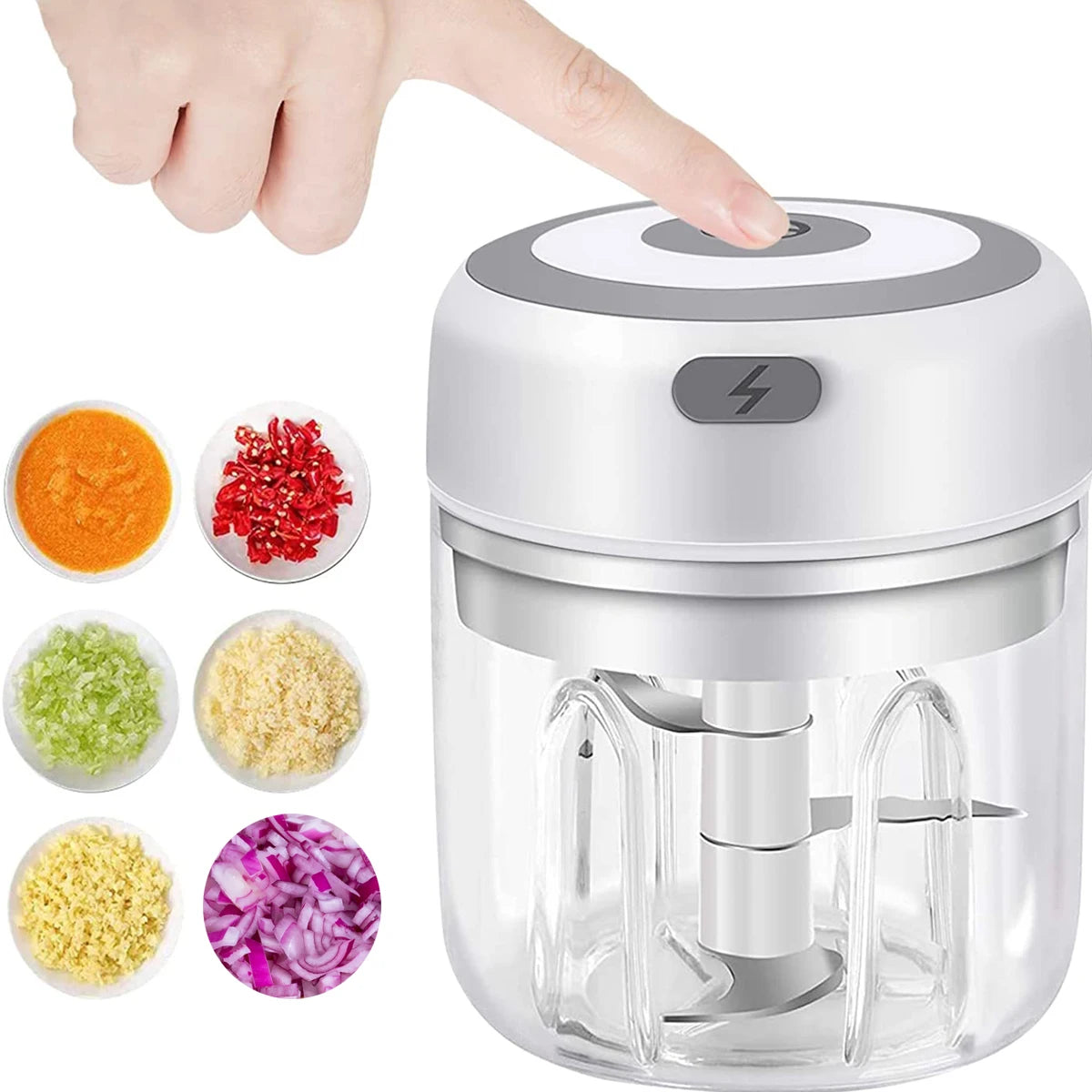 Electric Kitchen Food Chopper Mini Garlic Masher crusher USB Portable Meat Grinder Vegetable Chopper for Kitchen Gadgets by Smarsty