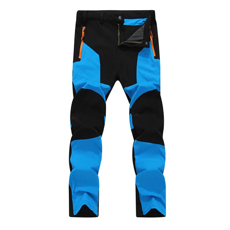 TRVLWEGO Men Summer Hiking Pants Wear-resistant Water Splash Prevention Quick Dry UV Proof Elastic Thin Camping Trousers