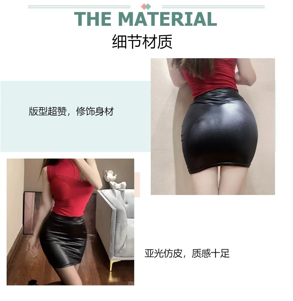 Leather Matte Slim Mini Sexy Fashion PU Hot Short High Waist Skirt Korean Nightclub Streetwear Wholesale Clothes 7ST - Smarsty