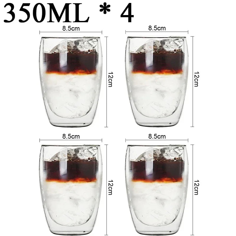 Double Wall Borosilicate Glass Mug Set for Hot Drinks - Smarsty