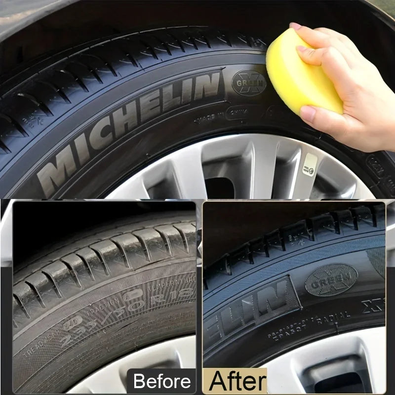 Black Shiny Tire wax - durable, long-lasting protection and repair for all kinds of tires - prevents cracks and whitens - Smarsty
