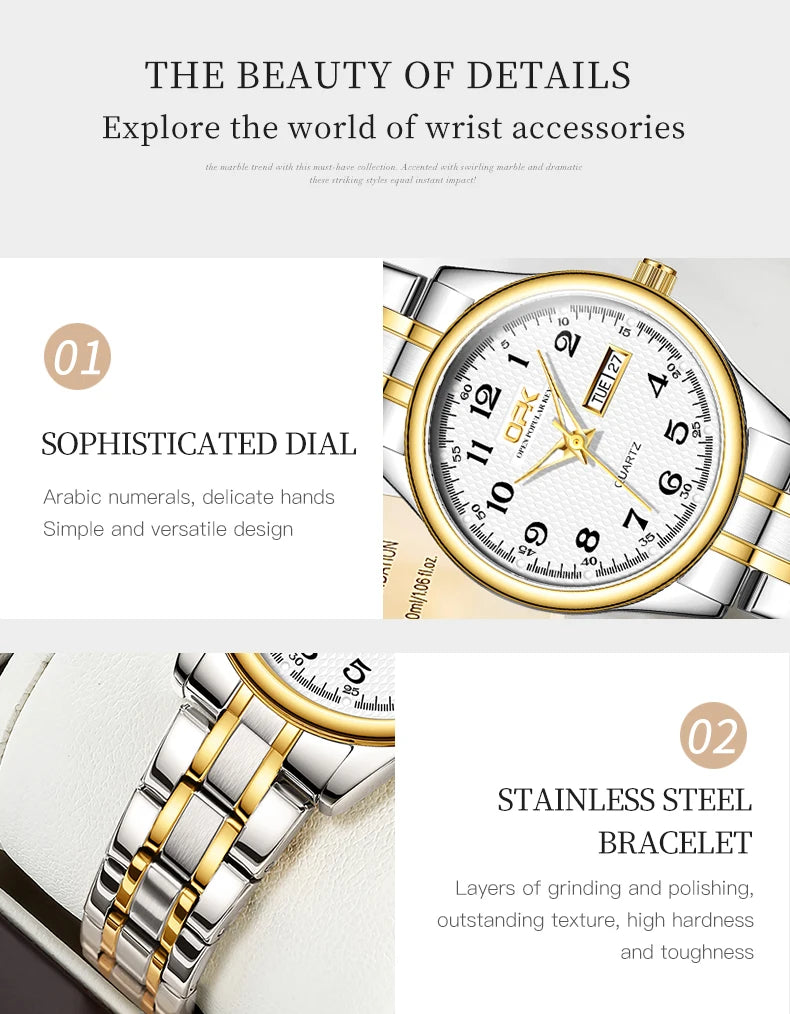 Luxury Waterproof Quartz Watch For Women Stainless Steel Strap - Smarsty