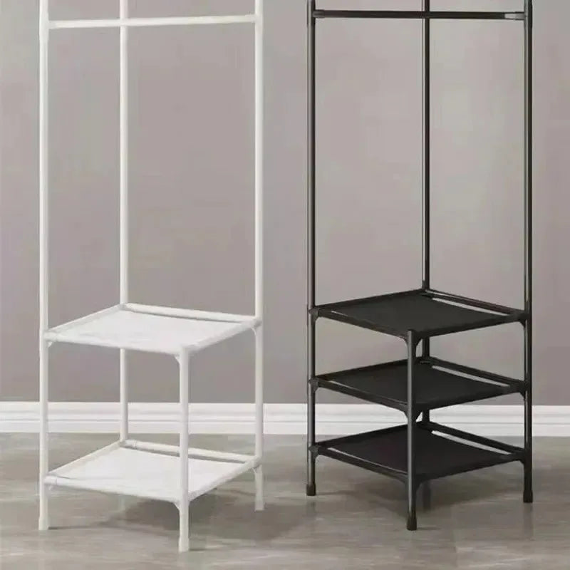 Corner Coat Hat Rack Multifunction Multi-Layer Floor Standing Corner Hanger Detachable Removable Metal Clothing Storage Shelf by Smarsty