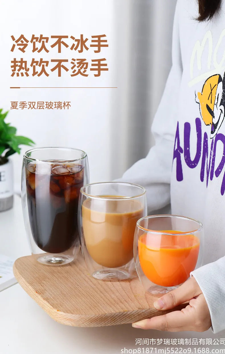 Heat Resistant Double Wall Glass Cup for Coffee and Beer - Smarsty