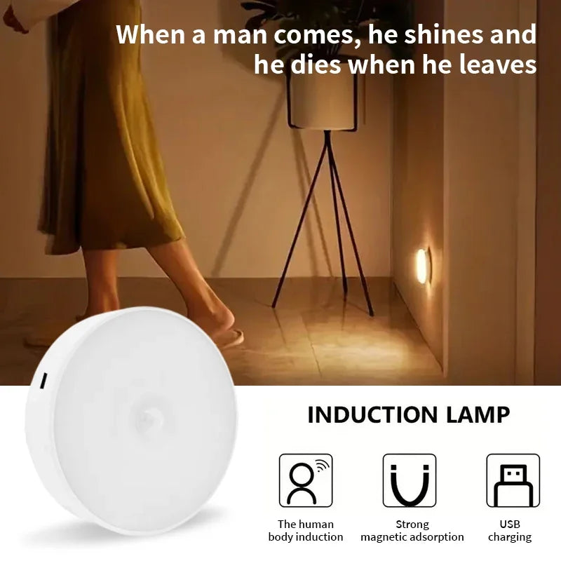Motion Sensor LED Night Light USB Rechargeable for Cabinets - Smarsty