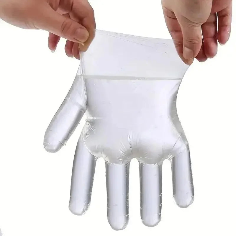 100PCS Disposable TPE Gloves Kitchen Bathroom Restaurant Camping Travel Waterproof Oil-Proof Household Cleaning Tools - Smarsty