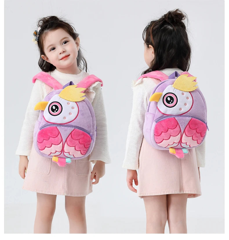 Soft Plush Kids Backpack With Cartoon Animal Design - Smarsty