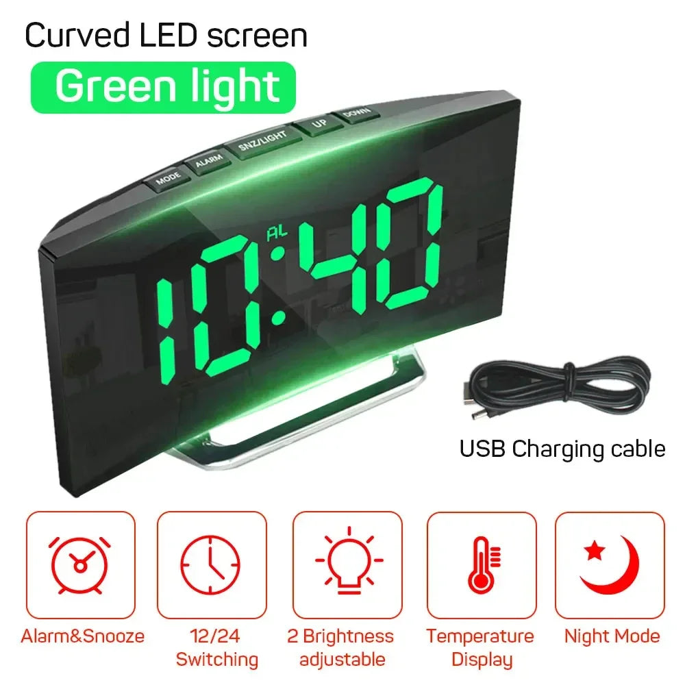 LED Digital Alarm Clock with Large Display and Temperature - Smarsty