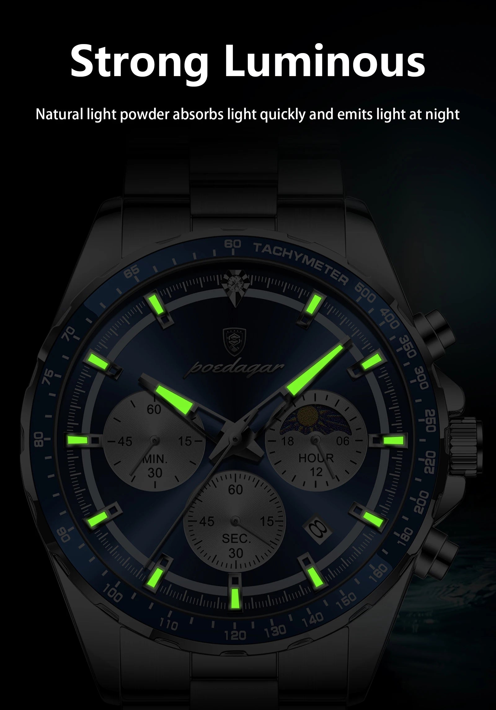 Waterproof Stainless Steel Men's Chronograph Watch - Smarsty