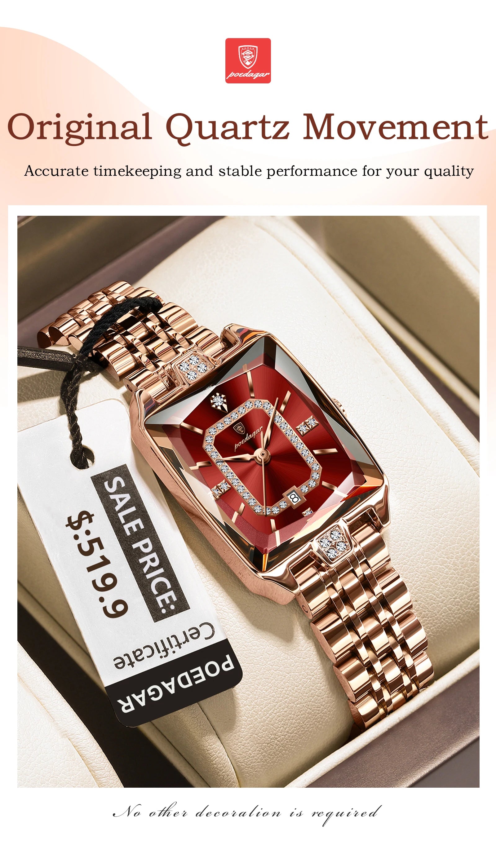 Elegant Waterproof Stainless Steel Women's Wristwatch - Smarsty