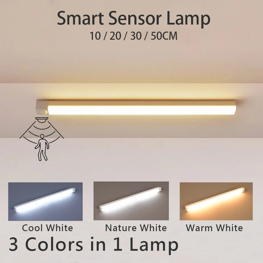 Rechargeable Motion Sensor LED Bar Light for Easy Night Access - Smarsty