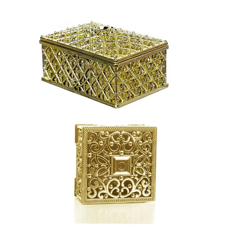 Mini Silver Jewelry Box Set with Flower Design - Smarsty