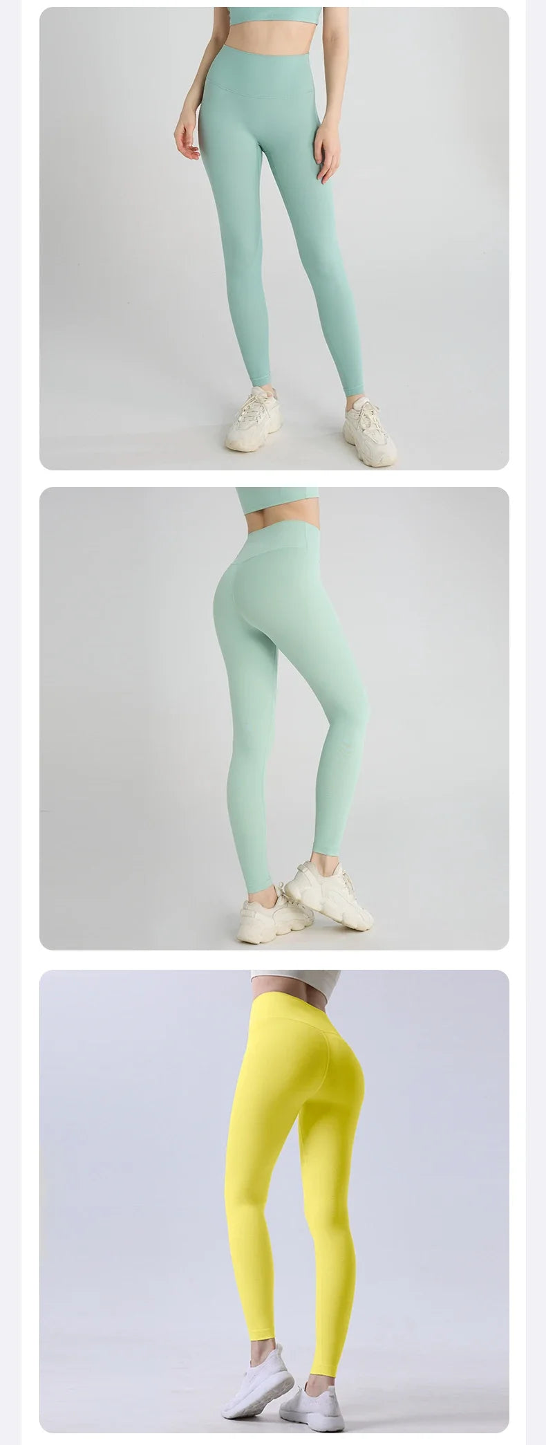 Naked feeling Yoga Leggings Women High Waisted Hip Lifting Fitness Leggings Running Cycling Pants Breathable Sports Leggings - Smarsty