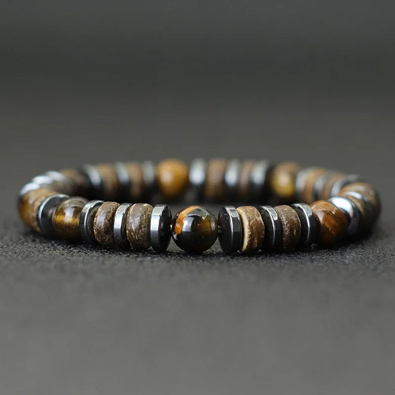 Natural Stone Beaded Bracelet for Men with Unique Design - Smarsty