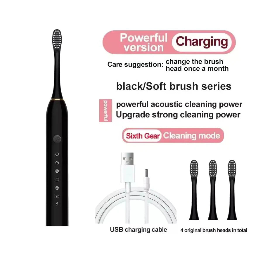 Electric Ultrasonic Toothbrush with Six Speed Modes - Smarsty