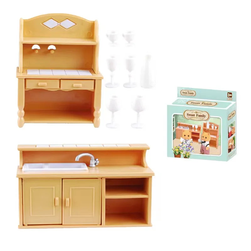 Original Toys Miniature Items Furniture Family Toys Dollhouse LivingRoom Bathroom Kitchen Set Pretend Creative Ideas Kids Toys by Smarsty