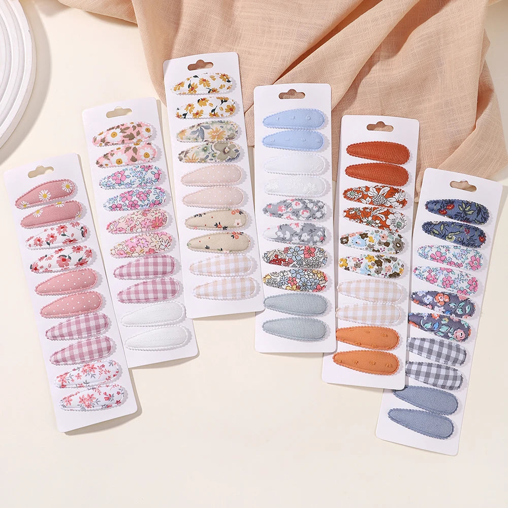 10 Pcs Cotton Alloy Hair Clips for Kids - Smarsty