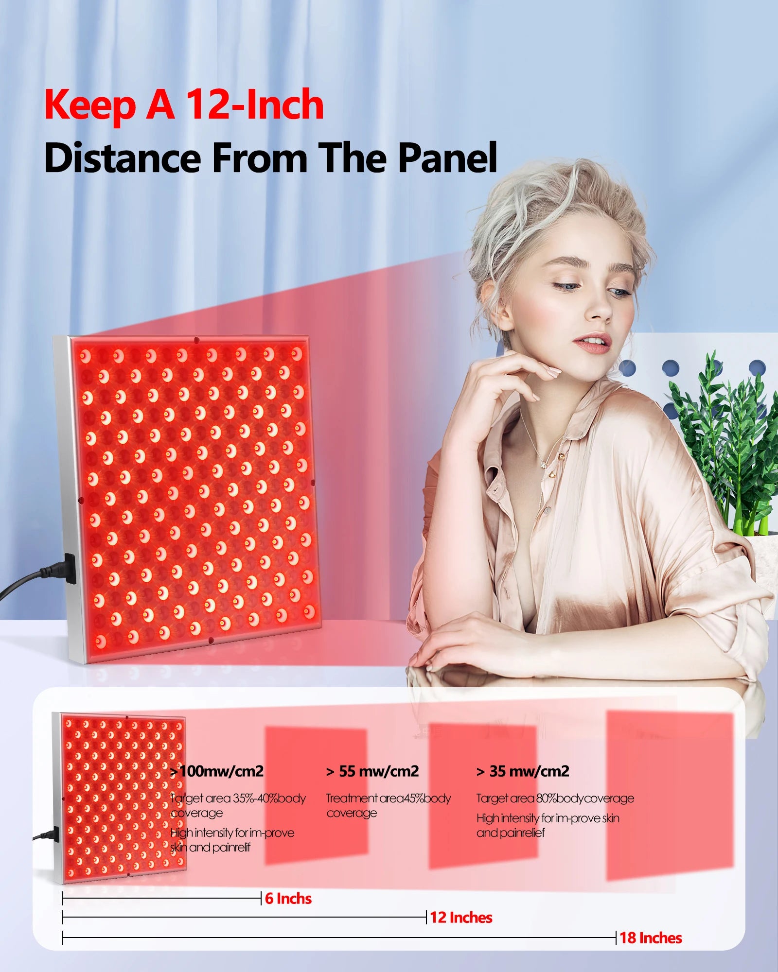 LED Red Light Therapy Panel for Anti Aging Skin Care - Smarsty