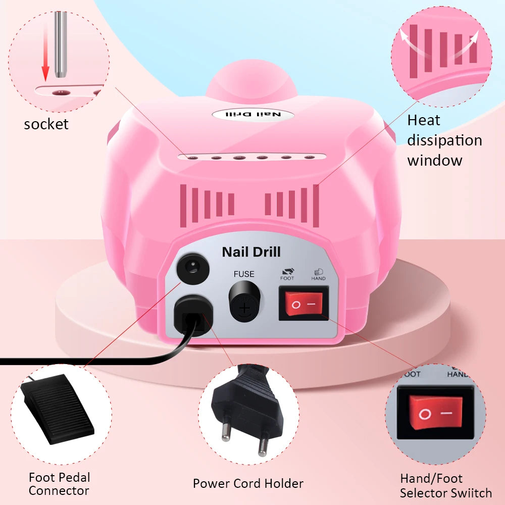 High-Speed Electric Nail Drill Machine Kit - Smarsty