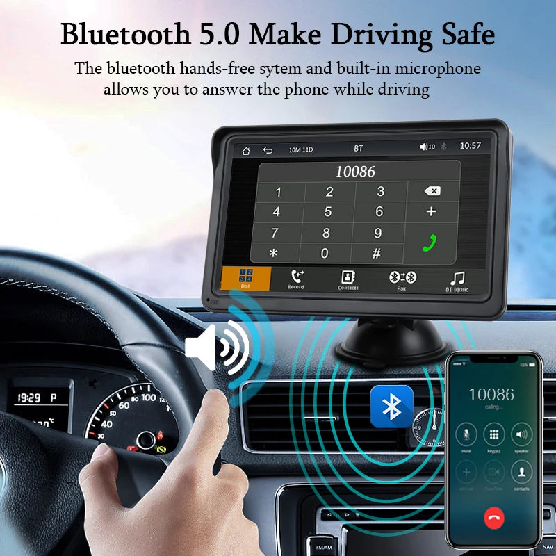 7 Inch CarPlay Android Auto Multimedia Receiver With Touch - Smarsty