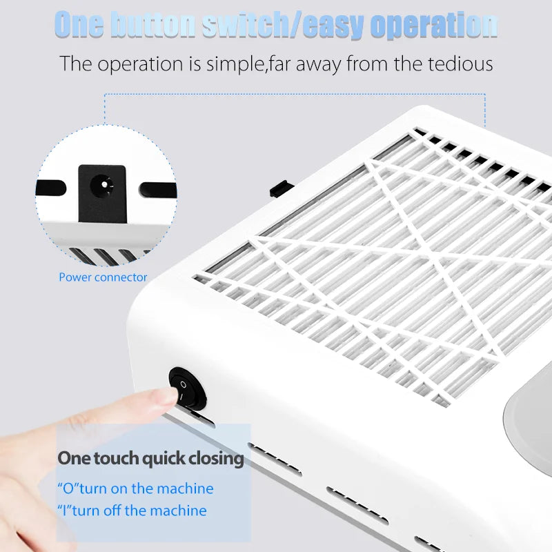 80W Nail Dust Collector Powerful Vacuum for Salon - Smarsty