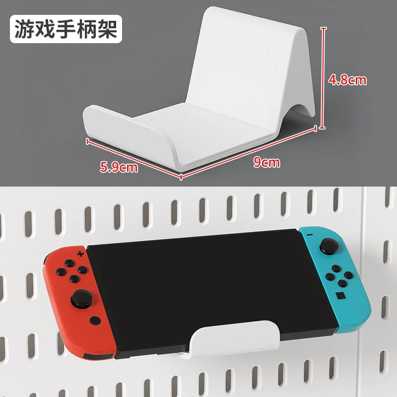 No Punching Pegboard Wall Organizer Panel Shelves For Gamer Room,bathroom,kitchen Storage Rack Organizer Pegboard Accessories