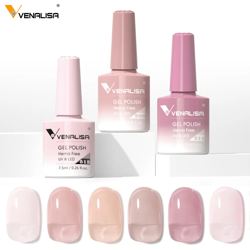 Venalisa HEMA Free Jelly Pink Nail Gel Kit - Smarsty