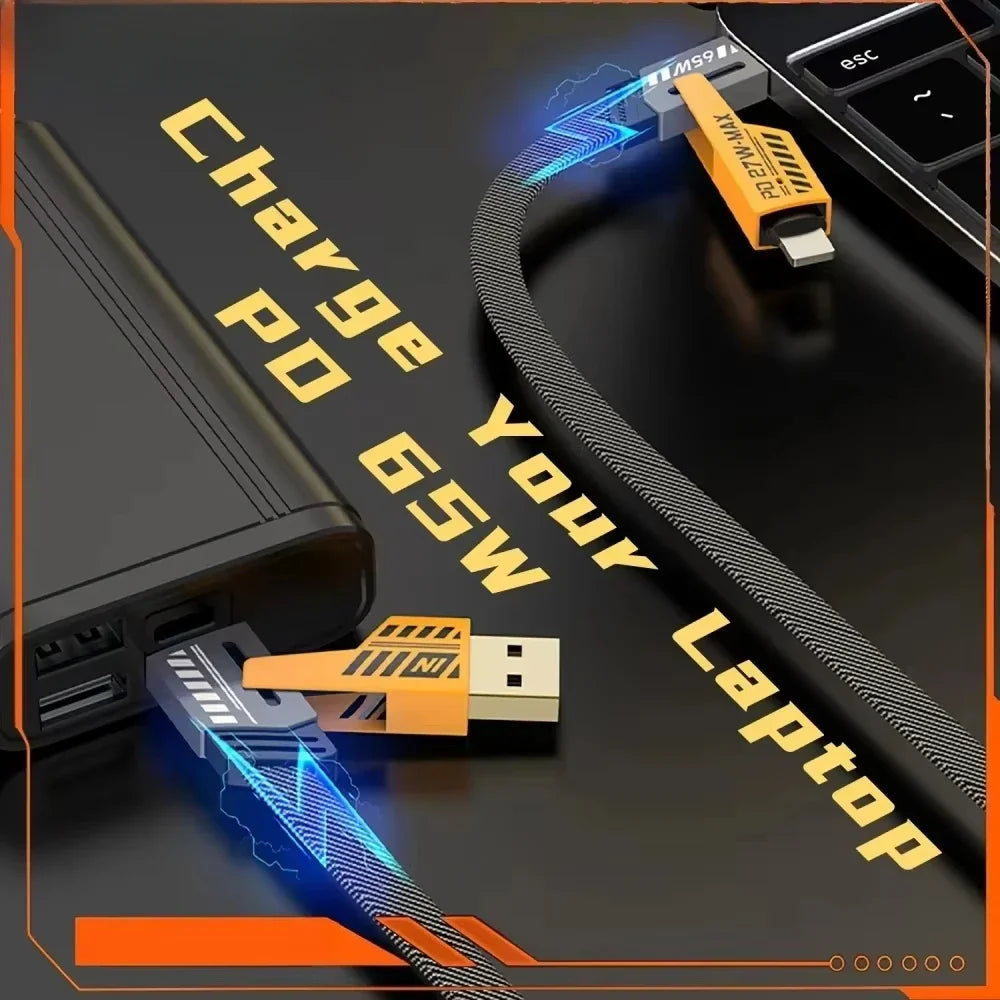 65W 4 in 1 Fast Charging USB Data Cable - Smarsty
