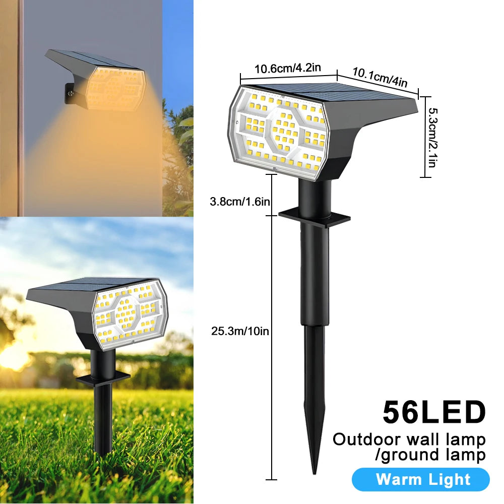 Solar Powered LED Spotlights for Outdoor Landscape Lighting - Smarsty