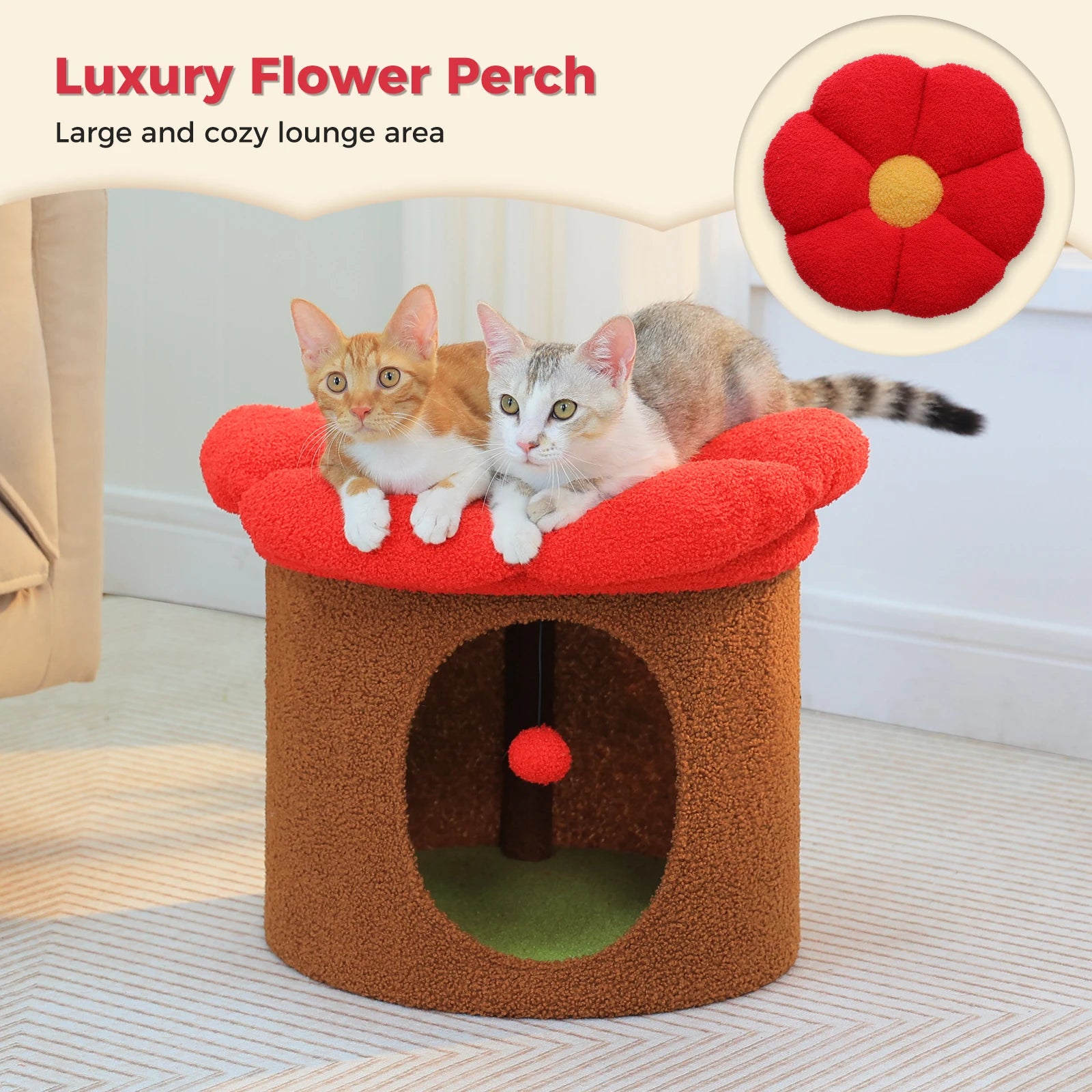 Large Cat House with Removable Flower Bed - Smarsty