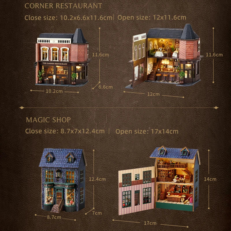 DIY Mini Wooden Doll House Assembly Building Model Pink Princess Villa Architecture Kit 3D Puzzle Dollhouse With Furniture Gifts by Smarsty