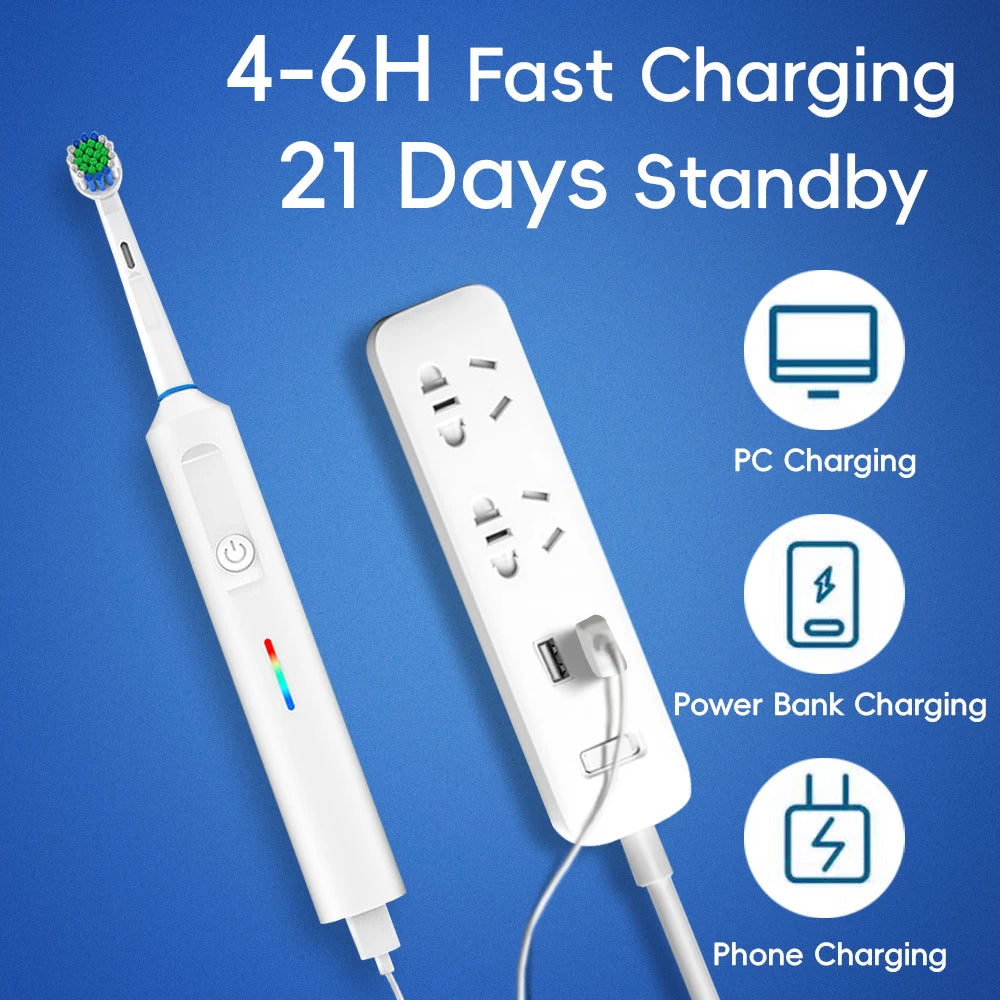 Rotating Electric Toothbrush with Timer and Travel Case - Smarsty