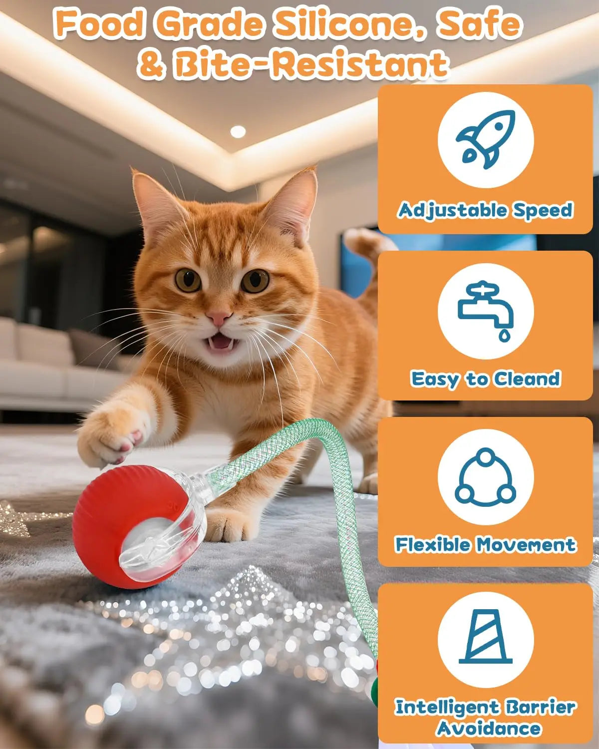 Interactive Cat Toy Ball With Rechargeable Tail - Smarsty