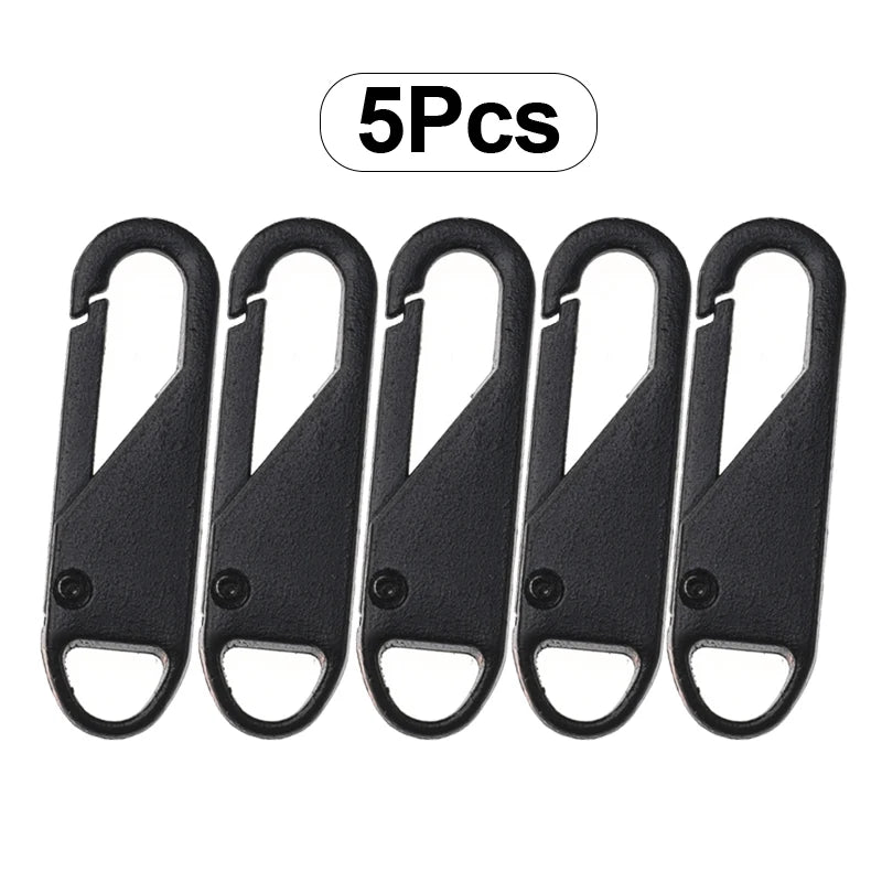 5pcs Universal Replacement Zipper Slider Metal Alloy Removal Zipper Puller Luggage Bag Zip Head DIY Craft Sewing Tool Repair Kit - Smarsty