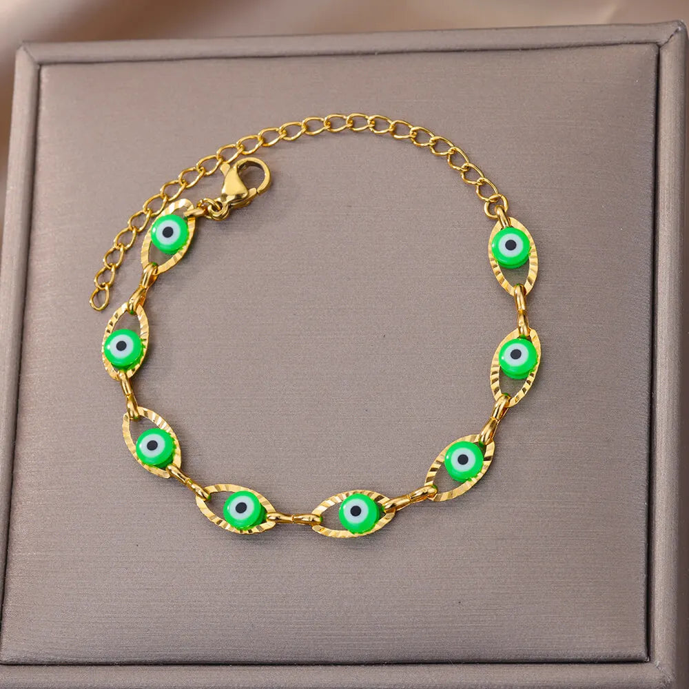 Gothic Rainbow Evil Eye Bracelet for Women - Smarsty