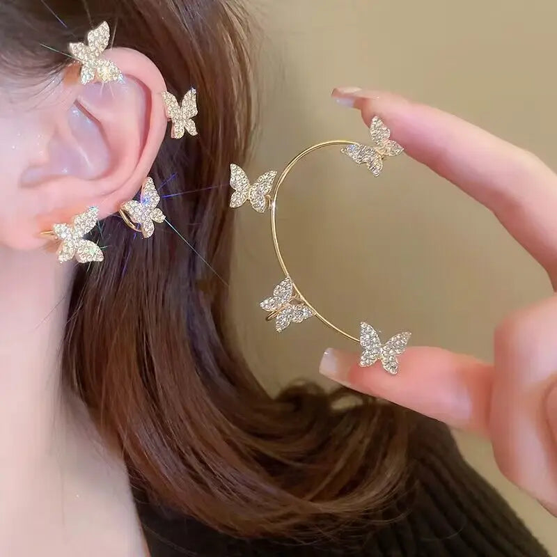 Luxury Crystal Butterfly Clip Earrings for Stylish Women - Smarsty