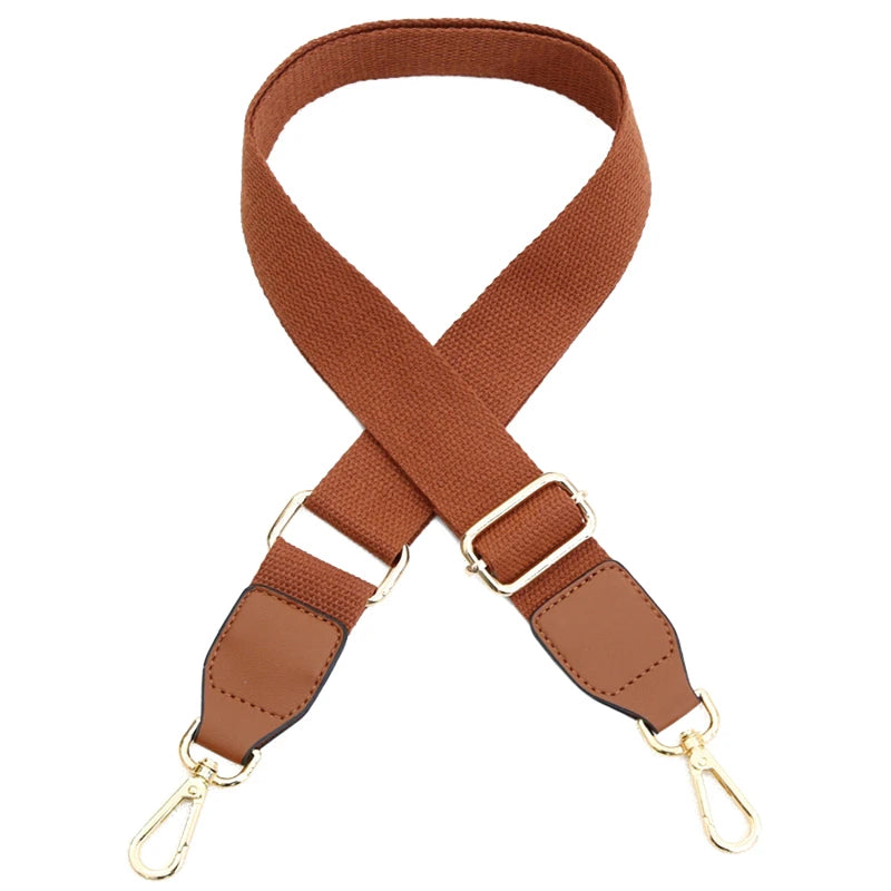Wide Shoulder Straps Solid Color Cotton Webbing Pu Leather Adjustable Shoulder Messenger Bag Strap Accessory Supplies