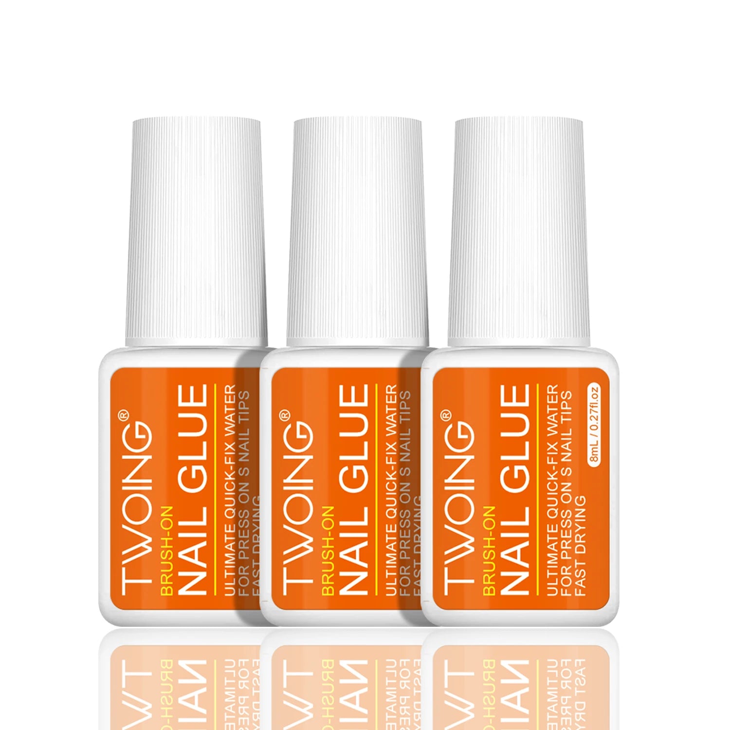 Twoing Waterproof Liquid Nail Adhesive,Long-Lasting & Fast-Drying, Formaldehyde-Free, Compatible with Acrylic Nails Fake Nails - Smarsty