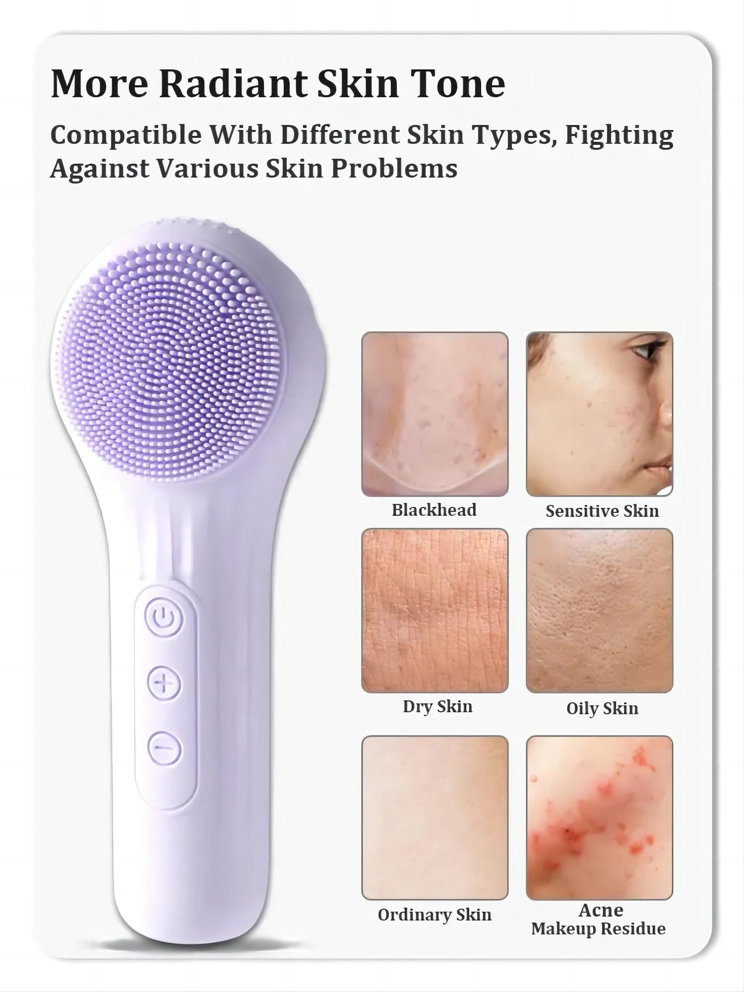 Electric Silicone Face Scrubber with Heating Vibration - Smarsty