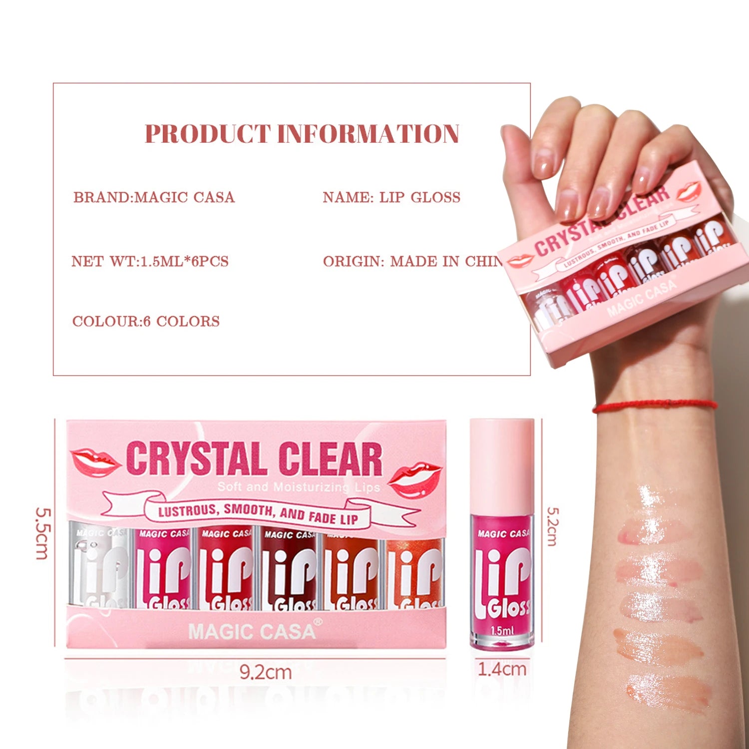 Magic Casa Hydrating Jelly Lip Oil Set of 6 - Smarsty
