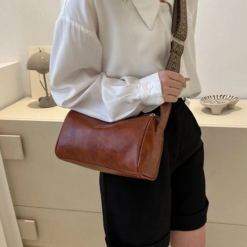 Vintage PU Leather Crossbody Bag For Women Compact Purse - Smarsty