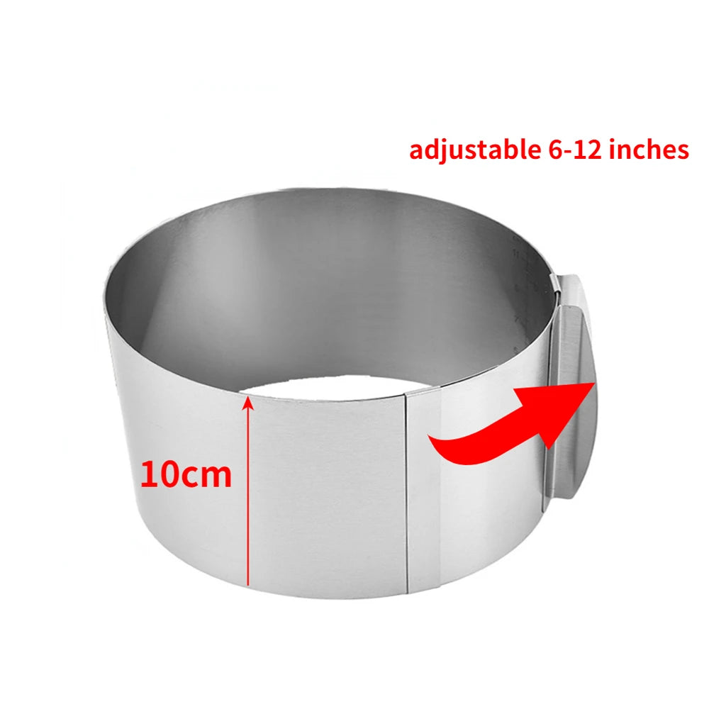 Rustproof Adjustable Stainless Steel Cake Mousse Ring - Smarsty